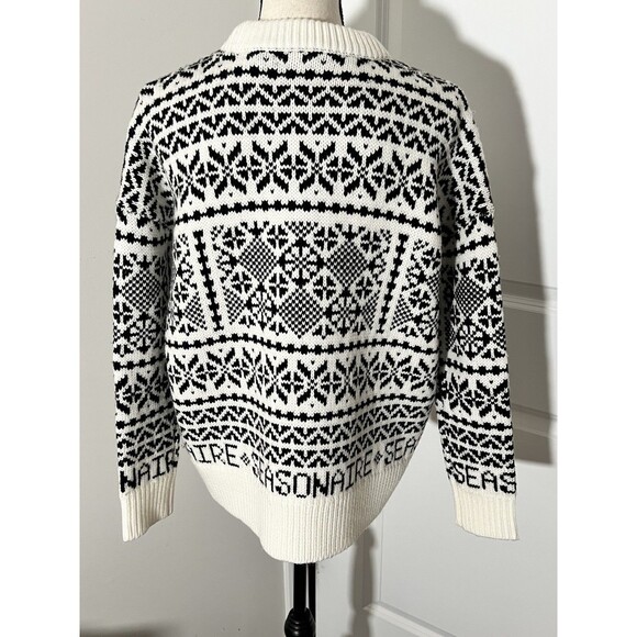 Tuckernuck NEW Charcoal and Cream Fair Isle Sandwick Pullover Sweater Size S - Picture 5 of 9
